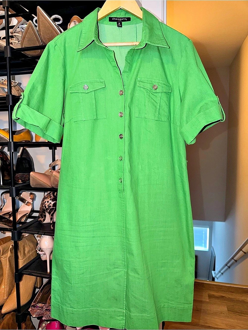 Sharagano Green Dress Size 16 NWOT